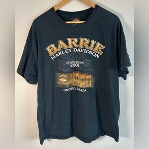 Harley Davidson Grand Opening T-shirt Mens XL 2006 Barrie, Ontario, Canada Y2K